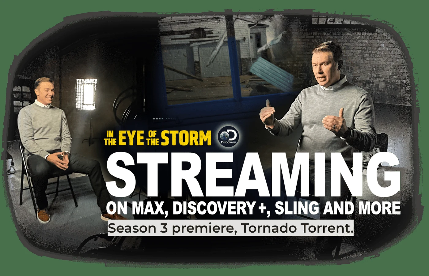 In the Eye of the Storm Season 3 promotional image featuring Brooks Garner